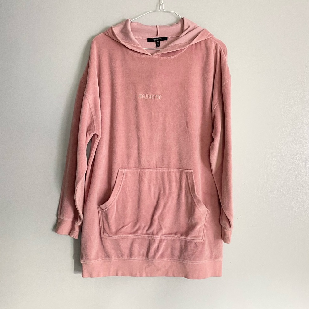 Brunette The Label Elle Velour Tunic Hoodie